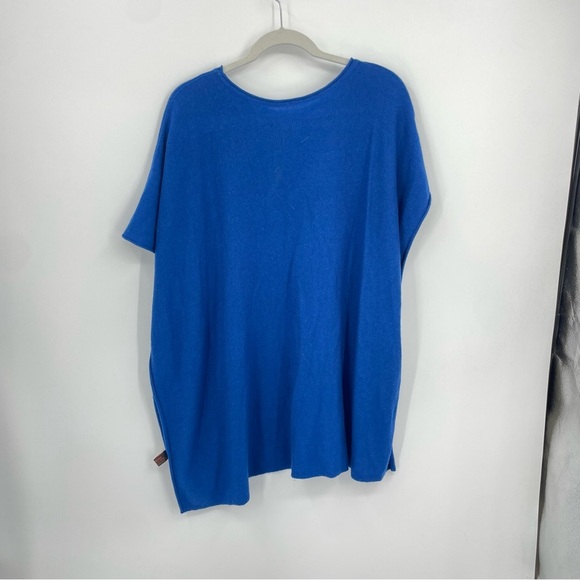 Made in Nepal Cashmere Poncho blue. O/S - Picture 4 of 7